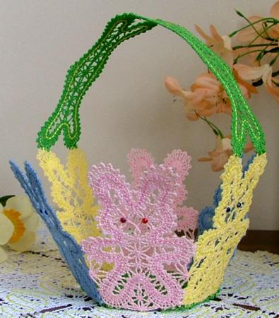 FSL Battenberg Easter Bunny Lace Basket image 3