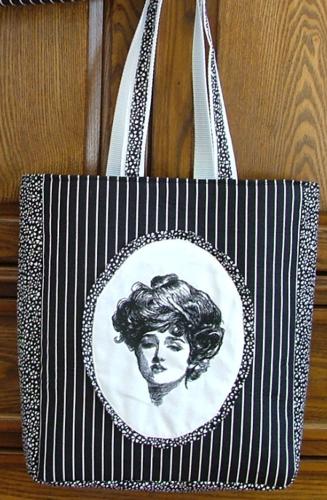 Gibson Girl Vintage Tote Bag - Advanced Embroidery Designs