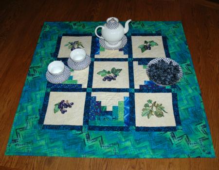 Quilted Table Topper with Berry Embroidery image 12