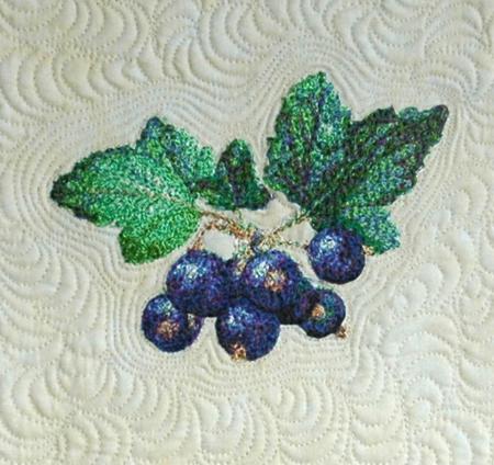 Quilted Table Topper with Berry Embroidery image 7