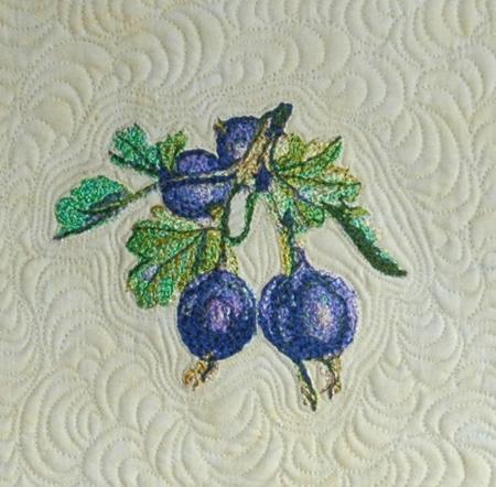 Quilted Table Topper with Berry Embroidery image 11