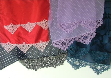 Dress Scarves with Edge Lace Embroidery image 1