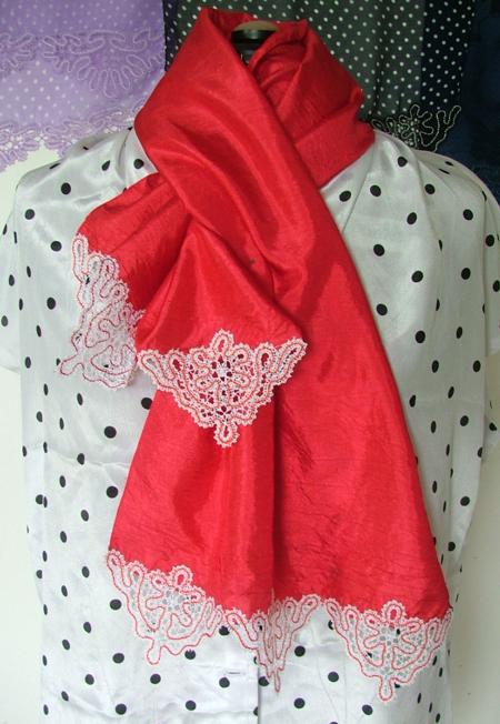 Dress Scarves with Edge Lace Embroidery image 2