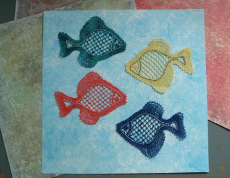 Summer Greeting Cards with Fish Lace Embroidery image 2