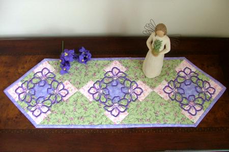 Quilted Table Runner with Embroidery image 1