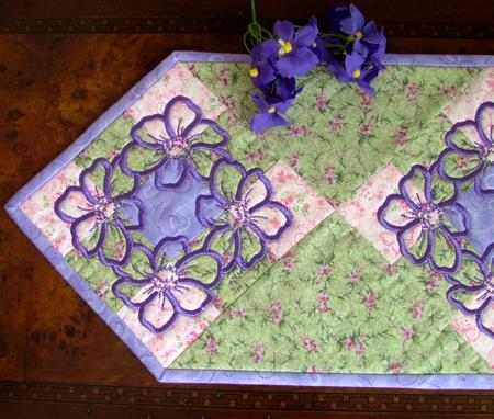 Quilted Table Runner with Embroidery image 8