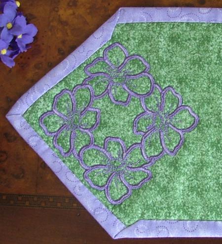 Quilted Table Runner with Embroidery image 9