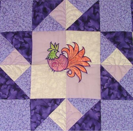 Double Friendship Star Quilt with Fancy Bird Appliqué image 7