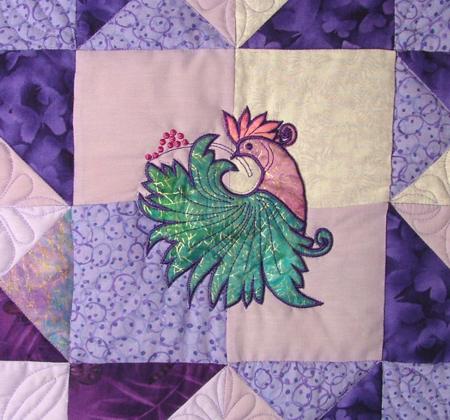 Double Friendship Star Quilt with Fancy Bird Appliqué image 9