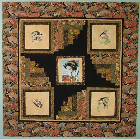 Oriental Impressions Wall Quilt with Embroidery image 1