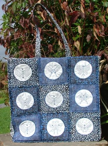 Indigo Tote with Oriental Styling image 17