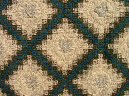 Triple Irish Chain Bed Quilt with Embroidery image 2