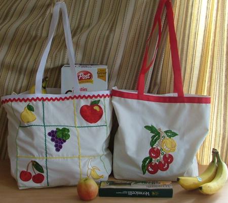 Shopping Canvas Totes with Appliqué Embroidery image 1