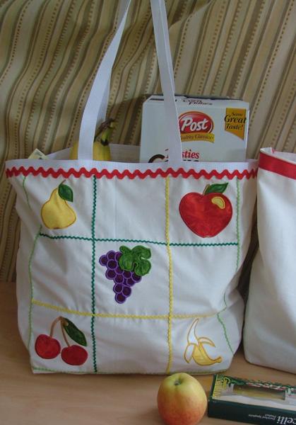 Shopping Canvas Totes with Appliqué Embroidery image 2