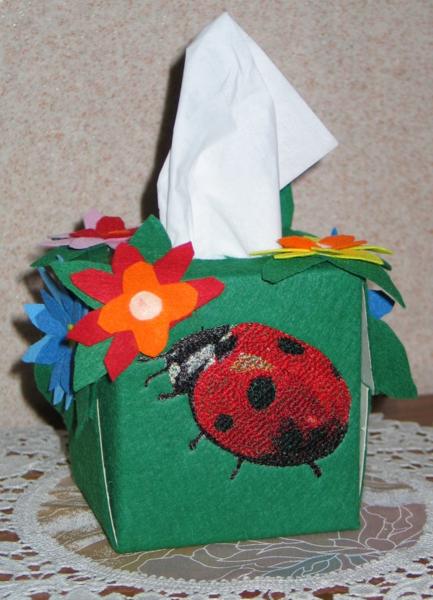 Tissue Box with Lady-Bug Embroidery image 9