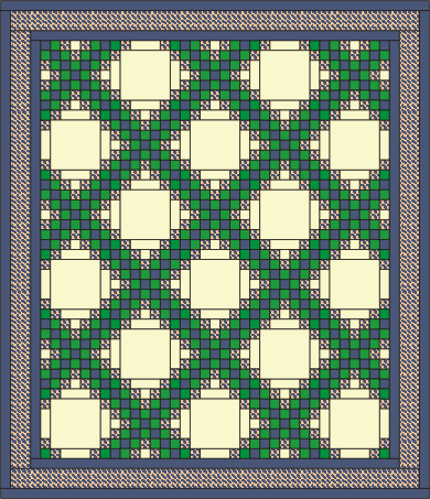 Triple Irish Chain Bed Quilt with Embroidery image 10