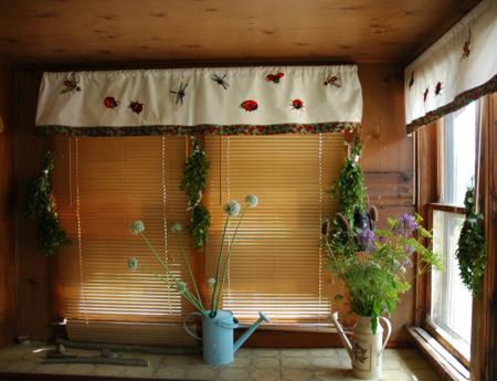 Embroidered Summer Valance over Blinds image 1