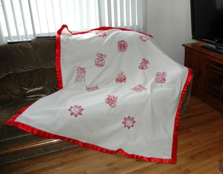 Cozy Fleece Throw with Embroidery image 1