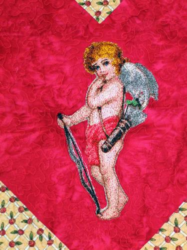 Valentine Wall Hanging with Cupid Embroidery image 8