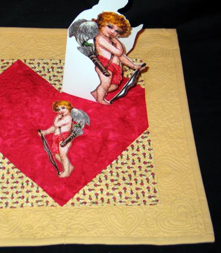 Valentine Wall Hanging with Cupid Embroidery image 10