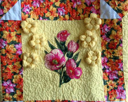 Quilted Spring Bag with Flower Embroidery image 8