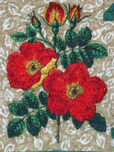 Quilted Tabletopper with Wild Rose Embroidery image 13
