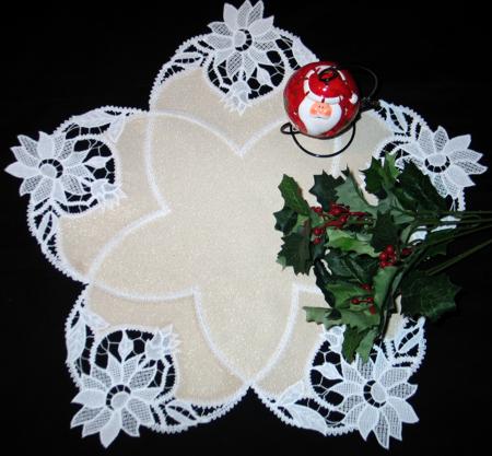 FSL Battenberg Poinsettia Applique Doily image 1