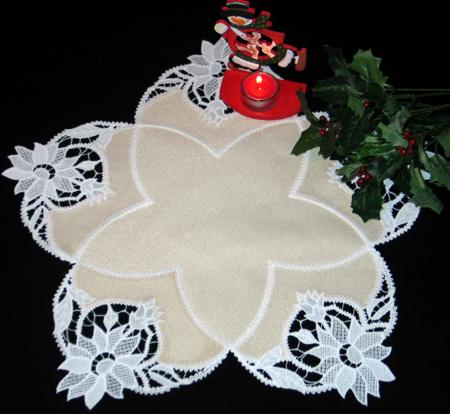 FSL Battenberg Poinsettia Applique Doily image 6