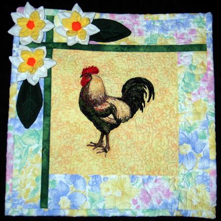 Small Quilts with Chicken Embroidery image 8