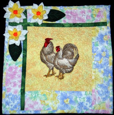 Small Quilts with Chicken Embroidery image 12