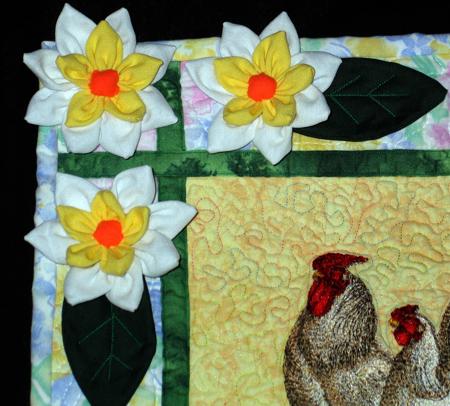 Small Quilts with Chicken Embroidery image 9