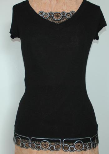 V-Neck T-Shirts with Freestanding Lace image 1