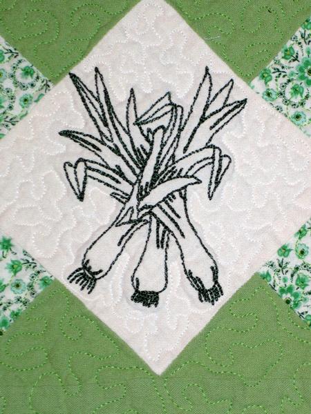 Quilted Placemats with Vegetable Redwork Embroidery image 10