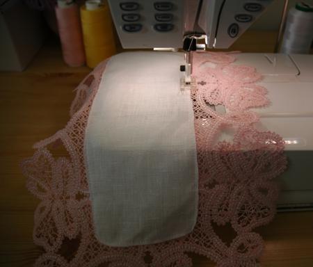 Table Linen with Battenberg Butterfly Border Lace image 7