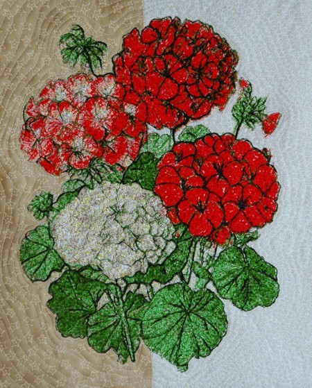 Quilted Tote with Geranium Embroidery image 6