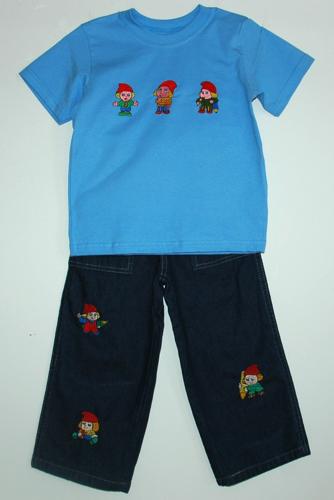 Embroidered T-Shirt and Jeans for a Toddler image 1