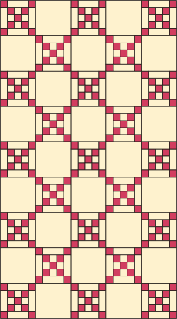 Single Irish Chain Bed Quilt with Rose Redwork Embroidery image 4