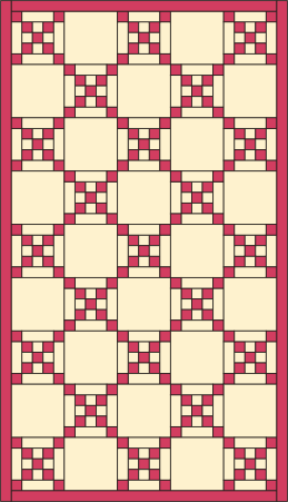 Single Irish Chain Bed Quilt with Rose Redwork Embroidery image 5