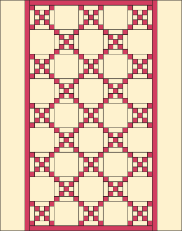 Single Irish Chain Bed Quilt with Rose Redwork Embroidery image 6