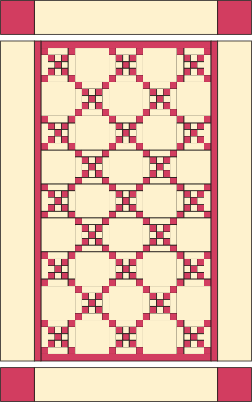 Single Irish Chain Bed Quilt with Rose Redwork Embroidery image 7