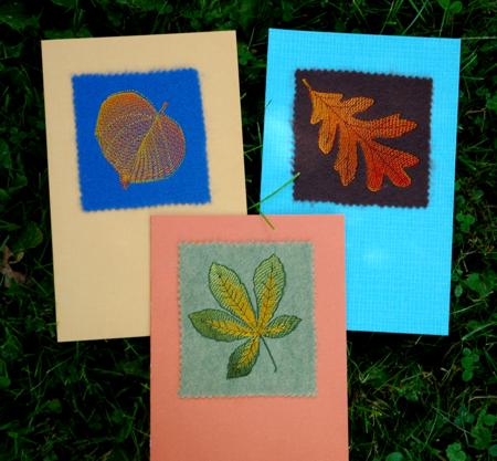Autumn-themed Greeting Cards with Leaf Embroidery image 10
