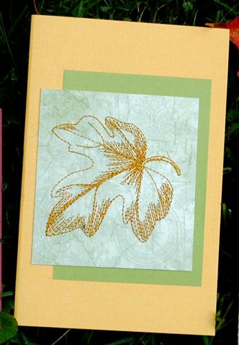 Autumn-themed Greeting Cards with Leaf Embroidery image 5