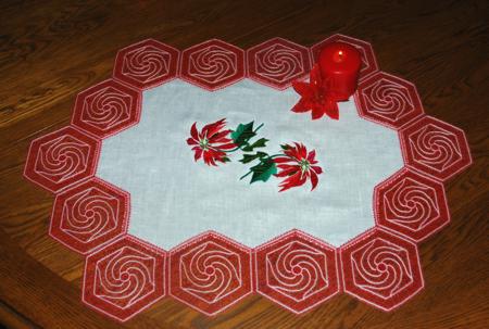 Table Linen with Battenberg Whirlpool Lace image 1