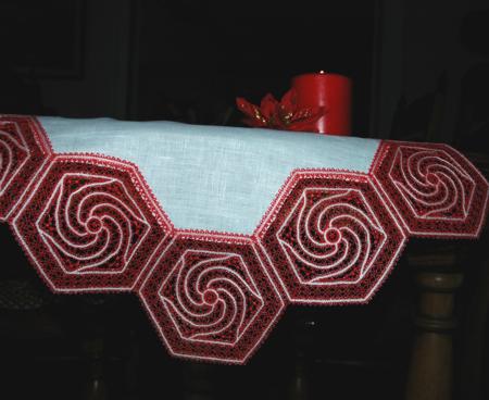 Table Linen with Battenberg Whirlpool Lace image 10